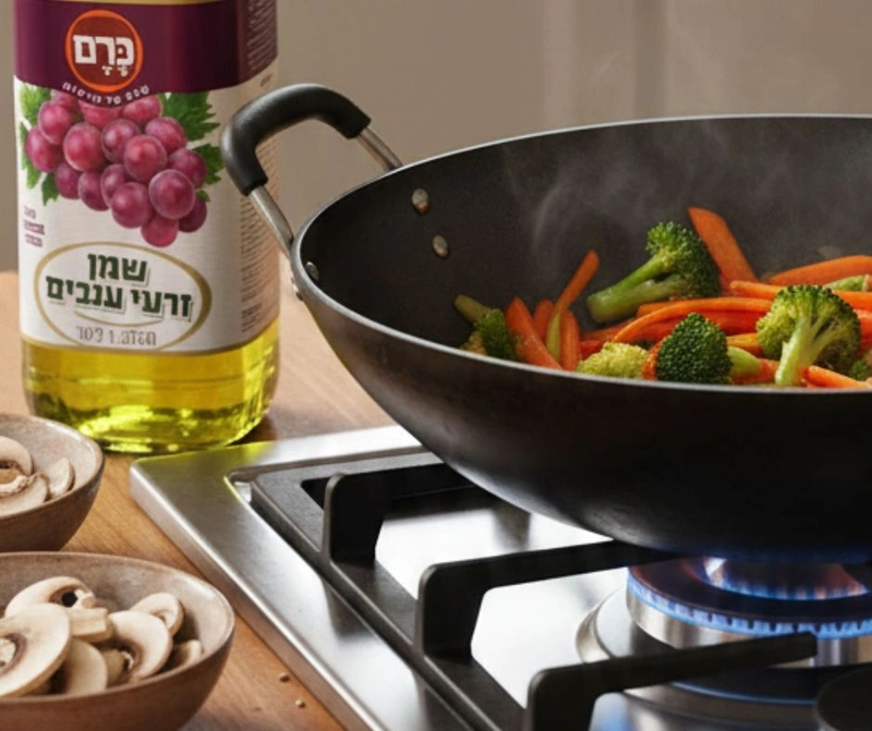הקלילות המפתיעה: שמן זרעי ענבים לשמירה על מרקם הירקות בהקפצה המפתח להקפצת ירקות מושלמת, שאינה מאבדת את הפריכות והצבע, הוא לא רק בווק אלא גם בשמן. הכתבה חושפת את סוד שמן זרעי ענבים מזוכך של כרם, המצטיין בנקודת עישון גבוהה במיוחד ובמרקם דק וקליל. שילוב זה מאפשר "בישול בזק" בחום גבוה, המונע מהירקות להפוך ל"דרדלה" ושומר עליהם קראנצ'יים, צבעוניים ומלאי חיים. מצורף מתכון מנצח לירקות מוקפצים בסגנון אסייתי.