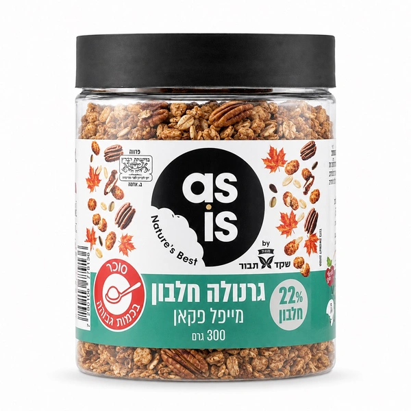 גרנולה חלבון מייפל ופקאן אז איז שקד תבור
